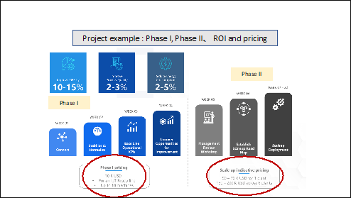 Project example: Phase I, Phase II, ROI and pricing