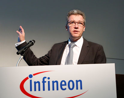 図1　Infineon Technologies チップカード&セキュリティ部門長であるStefan Hofschen氏