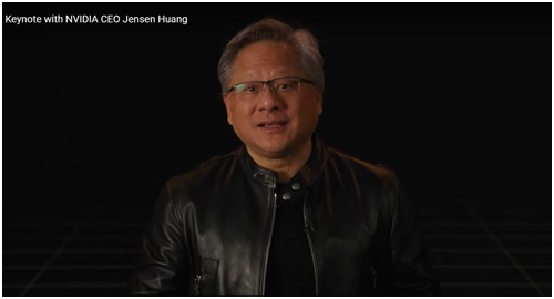 図1　Nvidia CEOのJensen Huang　出典:GTC 2022から