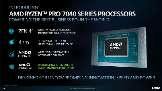 AMD RYZEN PRO 7040 SERIES PROCESSORS