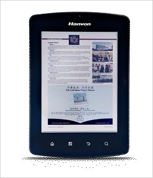 図3　Hanvonが発売した電子ブックリーダーのミラソルディスプレイ　出典：Hanvon