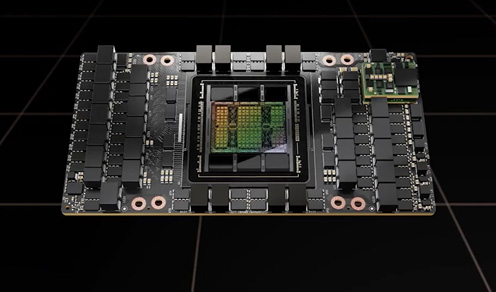 図2　GPUチップH100をボードに実装したモジュール　出典：Nvidia